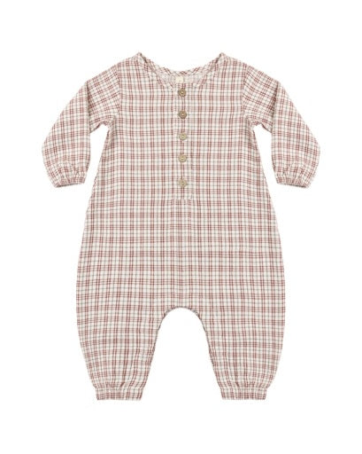 WOVEN JUMPSUIT (CHRISTMAS PLAID)