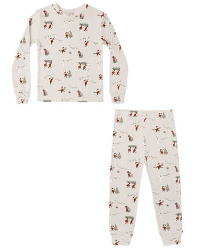 ORGANIC LONG SLEEVE PJ SET (GNOME VILLAGE)