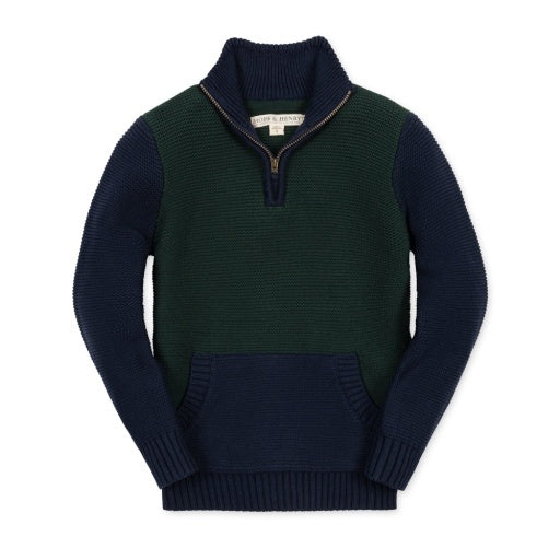 ORGANIC HALF ZIP KANGA SWEATER