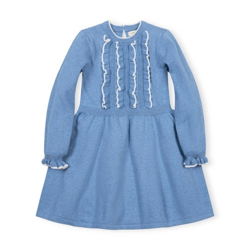 ORGANIC RUFFLE BODICE SWEATER DRESS