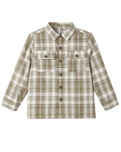 CORDUROY SHIRT (OLIVE DOBBY PLAID)