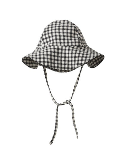SWIM HAT BLACK GINGHAM