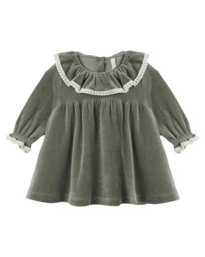 VELOUR BABY DRESS (SPRUCE)