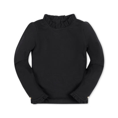 ORGANIC RUFFLE TRIM KNIT TOP