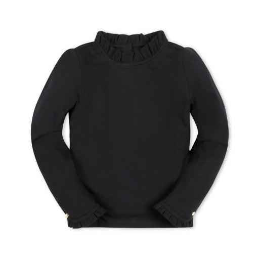 ORGANIC RUFFLE TRIM KNIT TOP