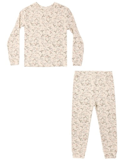 ORGANIC LONG SLEEVE PJ SET (HOLLY FLEUR)