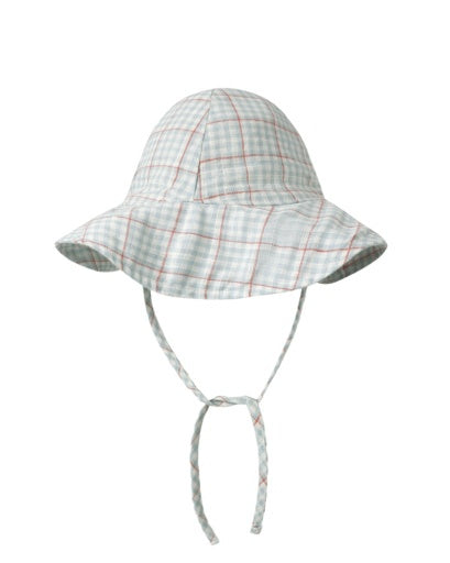 FLOPPY SUN HAT LIGHT BLUE PLAID