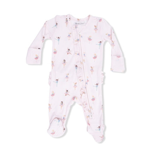 Petite Ballet  - 2 Way Ruffle Front Zipper Footie