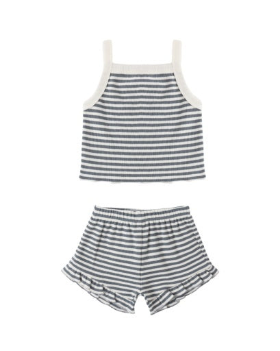 EVIE TANK + SHORTIE SET OCEAN STRIPE