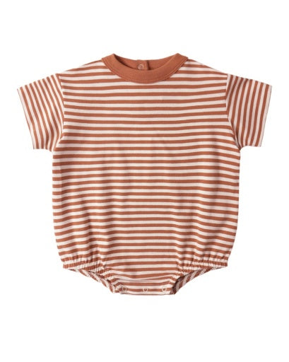 RELAXED BUBBLE ROMPER POPPY STRIPE
