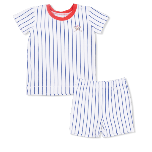 Baseball Stripe - Loungewear Short Set