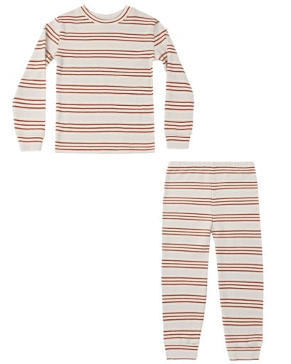 ORGANIC LONG SLEEVE PJ SET (HOLIDAY STRIPE)