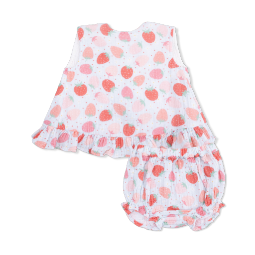 Strawberry Bliss - Ruffle Back Top & Bloomer