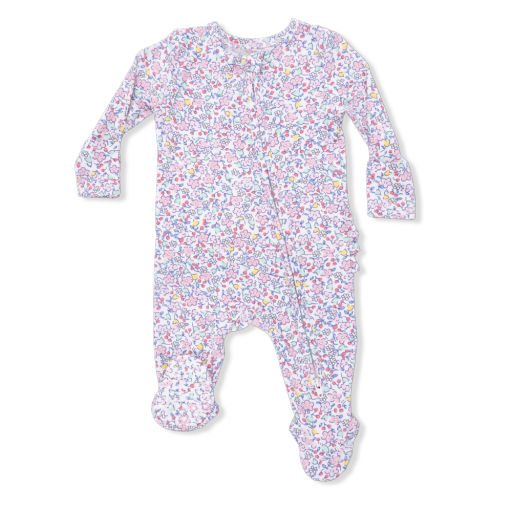 Elizabeth's Garden - 2 Way Ruffle Back Zipper Footie