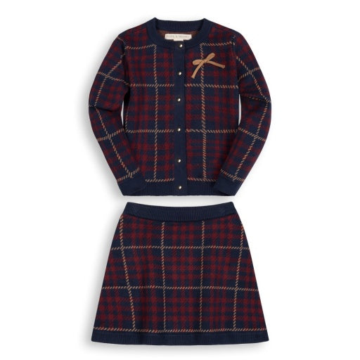 ORGANIC CARDIGAN & SKIRT SWEATER SET