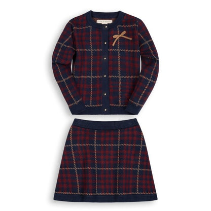 ORGANIC CARDIGAN & SKIRT SWEATER SET