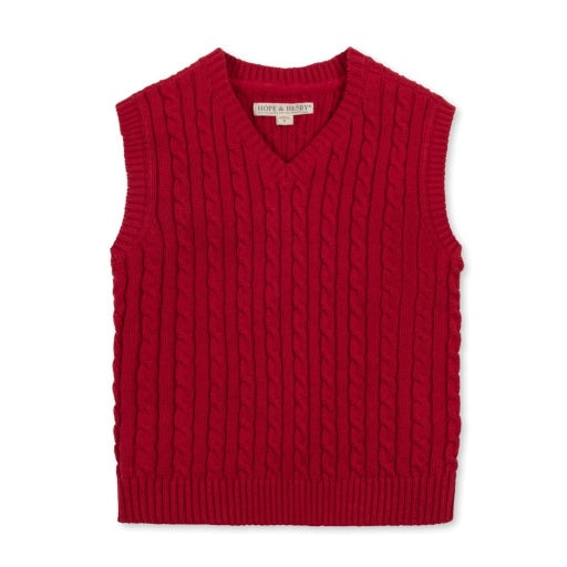 ORGANIC CABLE SWEATER VEST