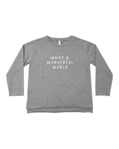 RAW EDGE LONG SLEEVE TEE (WONDERFUL WORLD)
