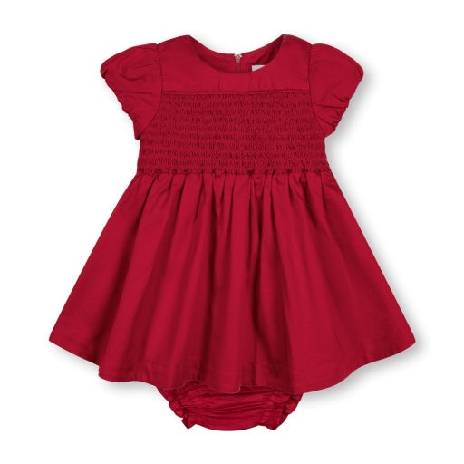 ORGANIC SMOCKED PUFF SLEEVE DRESS
