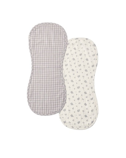 BURP CLOTH, 2 PACK (WINTER BERRY, BLUE GINGHAM)