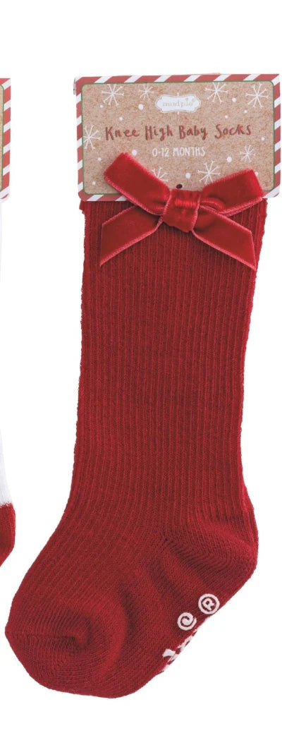 Tall Christmas Bow Socks