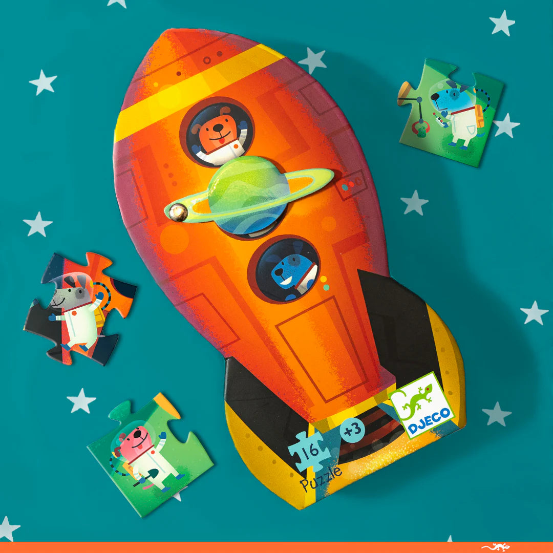 Spaceship 16pc Silhouette Mini Jigsaw Puzzle