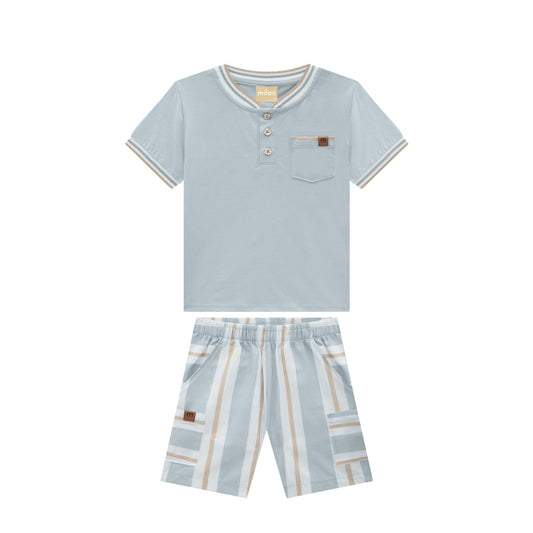 Coastal Stripe Henley Set