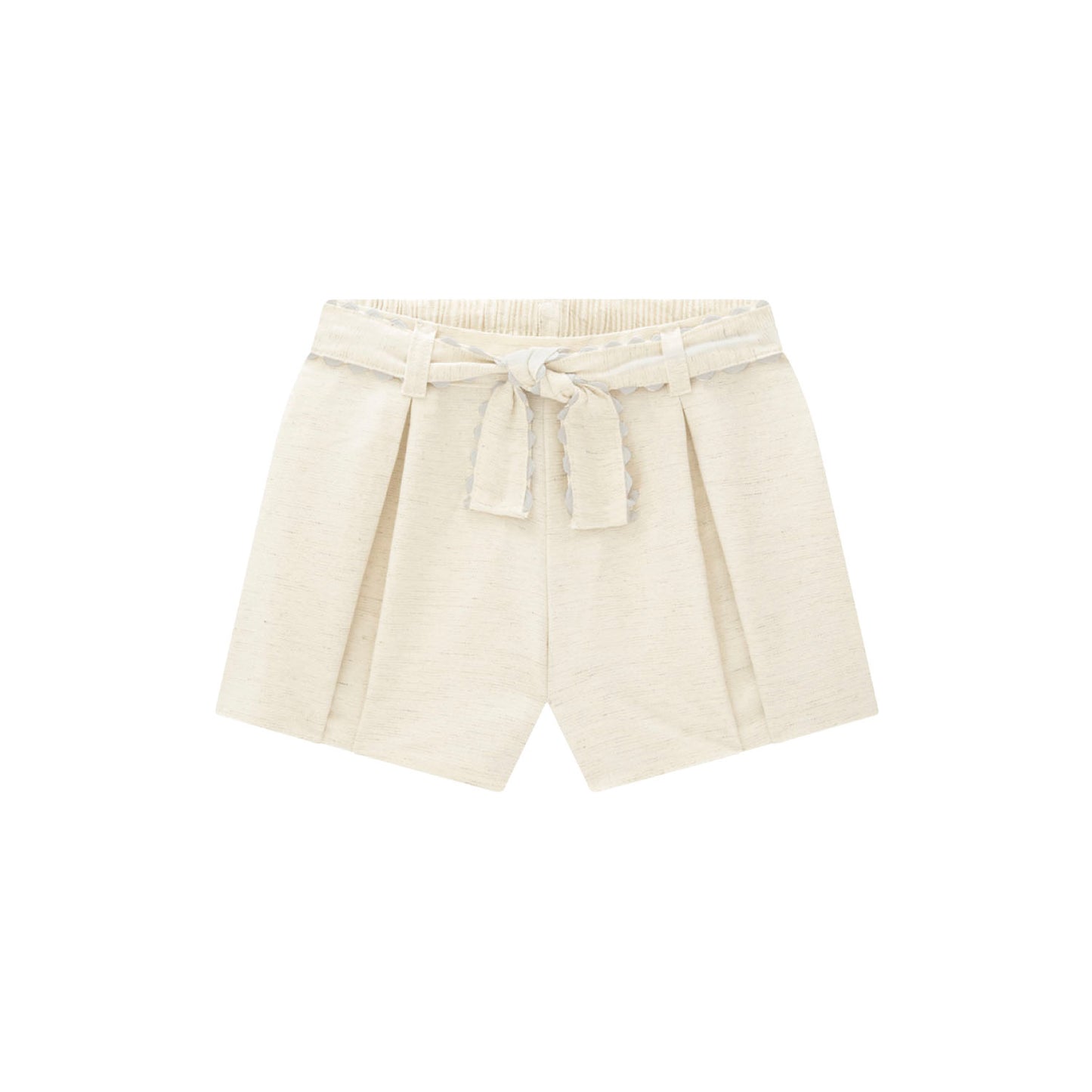 Oatmeal Tie-Front Shorts