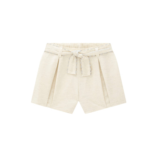 Oatmeal Tie-Front Shorts