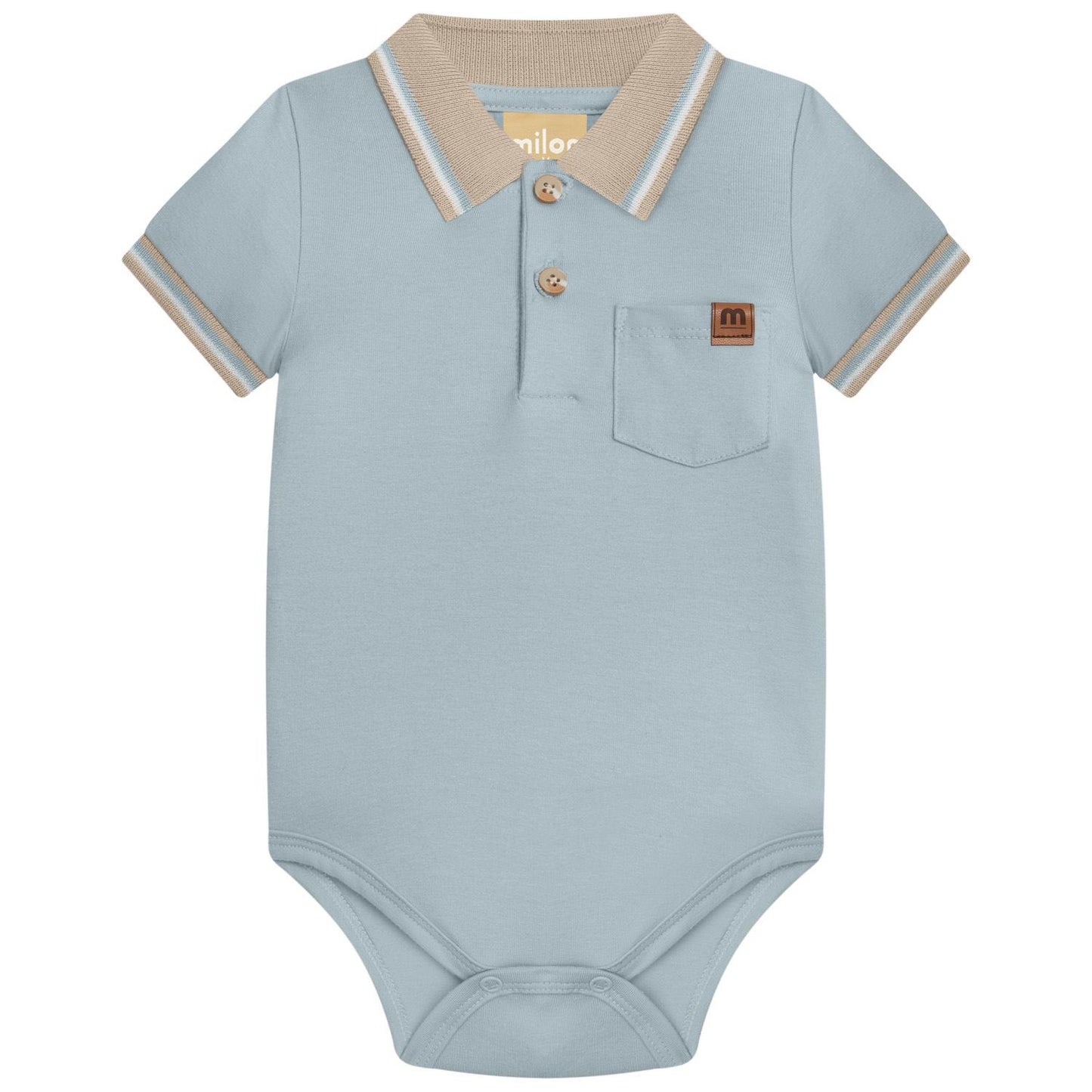 Coastal Stripe Henley Bodysuit Set