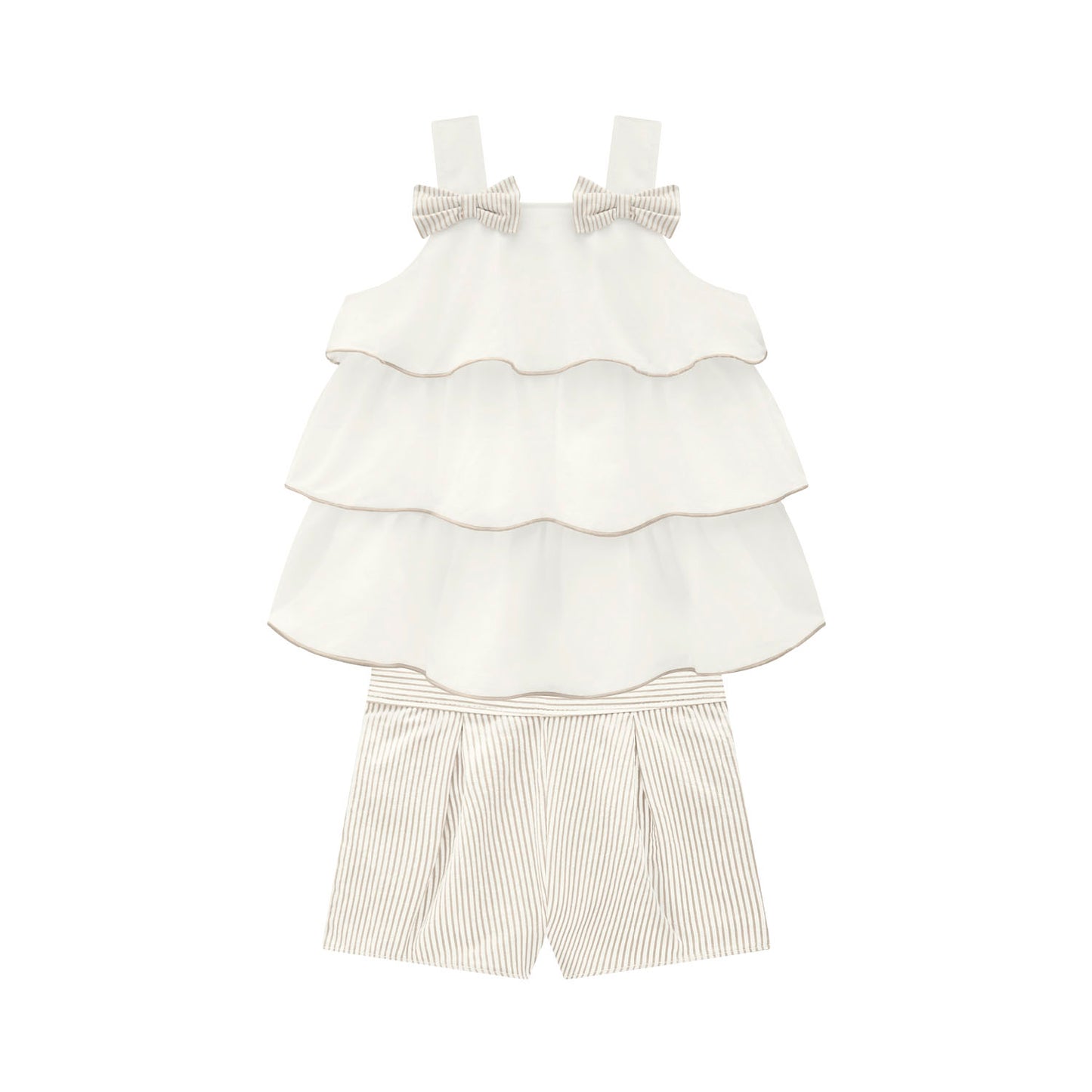Tiered Ruffle & Stripe Short Set