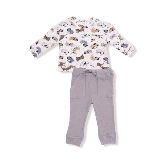 Waffle Top and Waffle Jogger Set