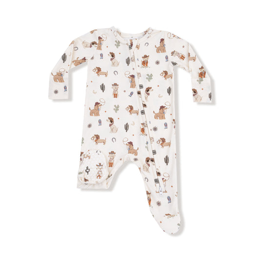 Cowboy Dogs - 2-Way Zipper Footie