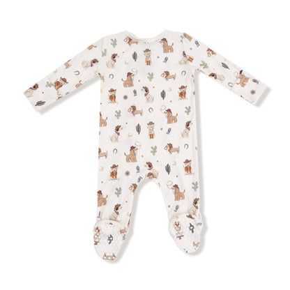 Cowboy Dogs - 2-Way Zipper Footie