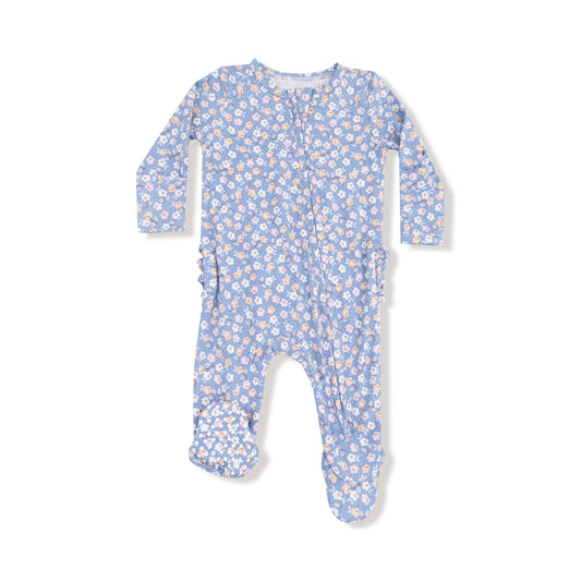 Country Calico Ruffle - 2-Way Zipper Footie
