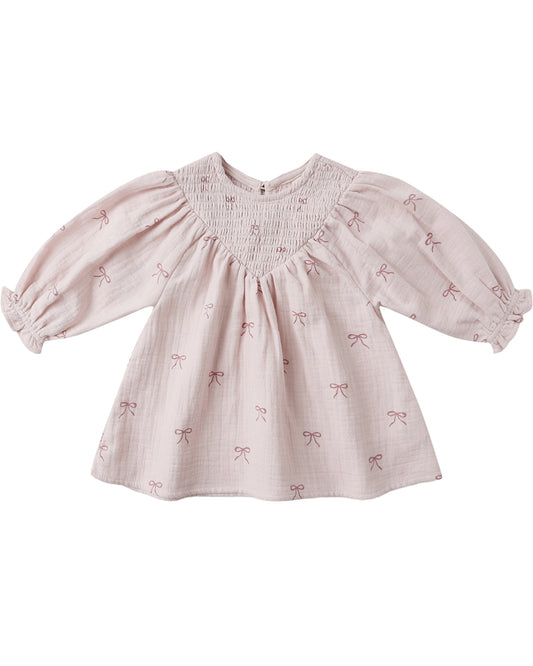 V Smocked Dress