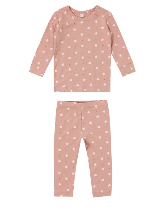 Bamboo Pajama Set (Pink Hearts)