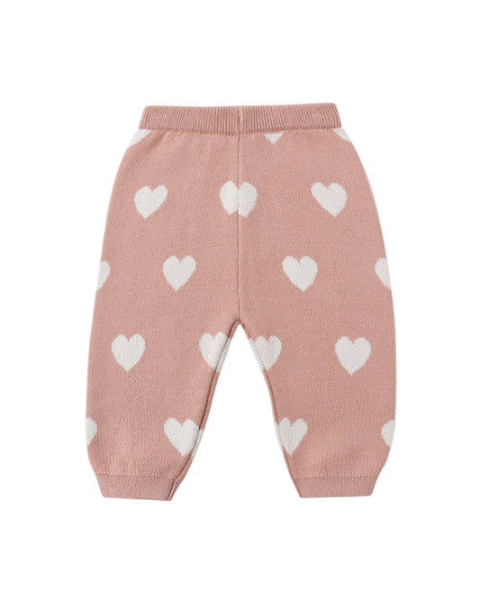 Knit Heart Pant (Pink)