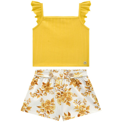 Golden Bloom Tank & Short Set