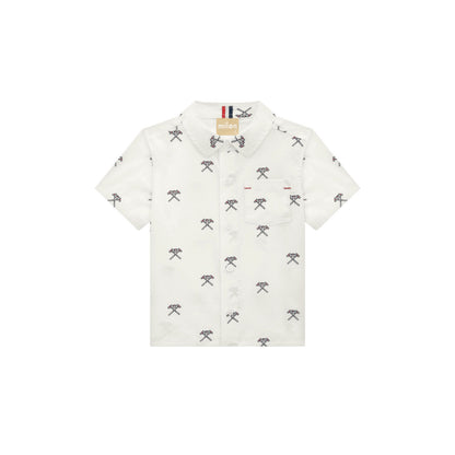 Croquet Club Button-Up & Navy Short Set