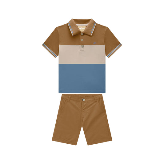 Colorblock Polo and Short Set
