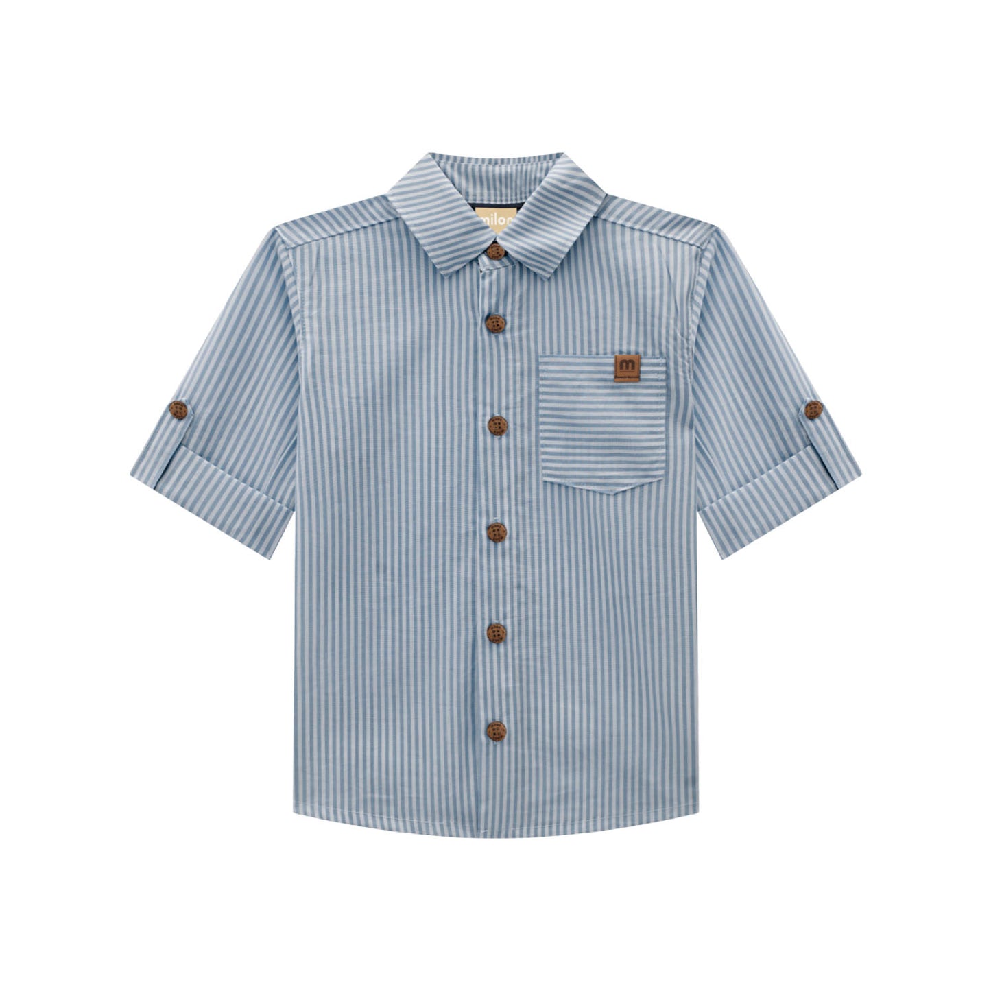 Solemn Blue Button-Up & Short Set