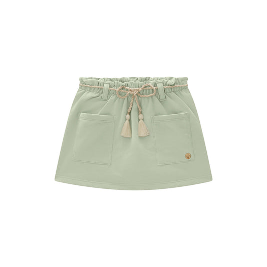 Sage Tassel Pocket Skirt