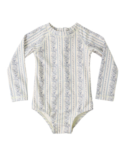 Delphine Rashguard One-Piece (Blue Floral)