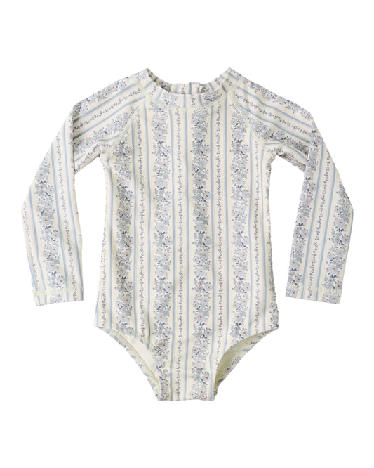 Delphine Rashguard One-Piece (Blue Floral)