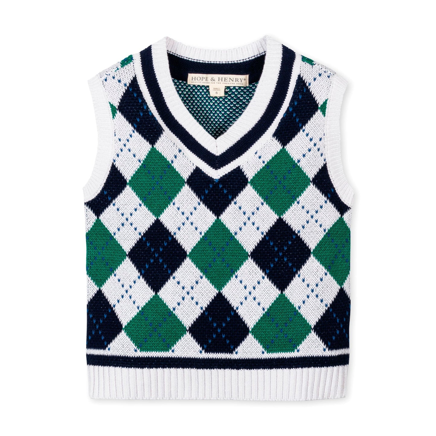 Organic Sweater Vest (Pickleball Argyle)