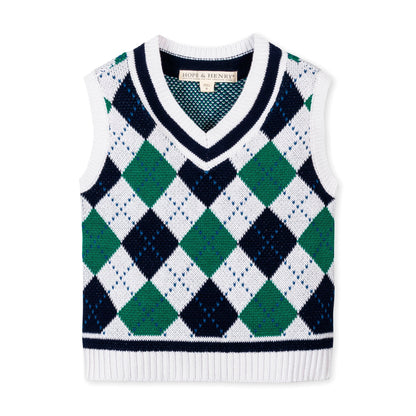 Organic Sweater Vest (Pickleball Argyle)