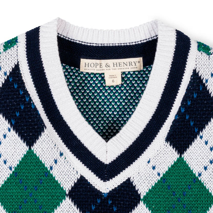 Organic Sweater Vest (Pickleball Argyle)