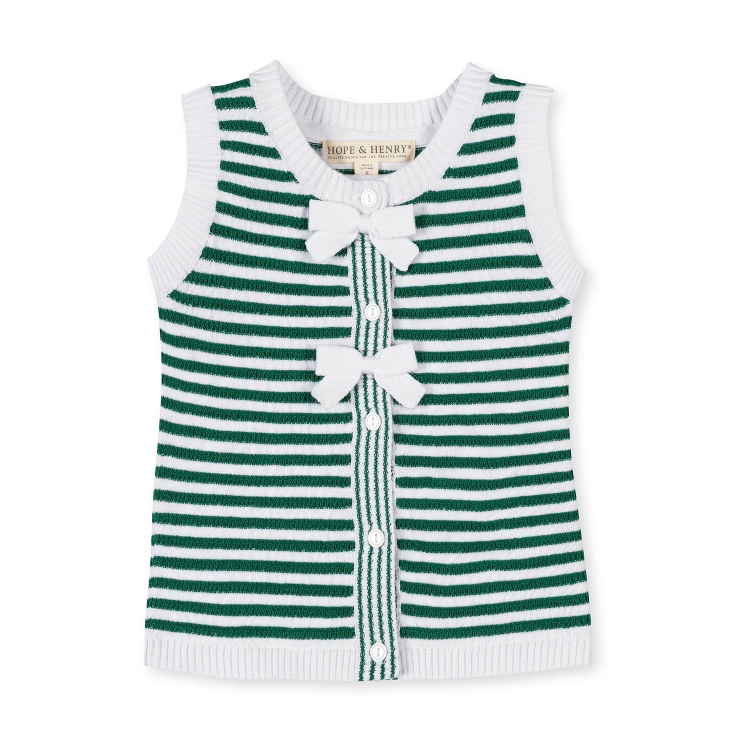 Organic Sweater Tank (Kelly Green Stripe)