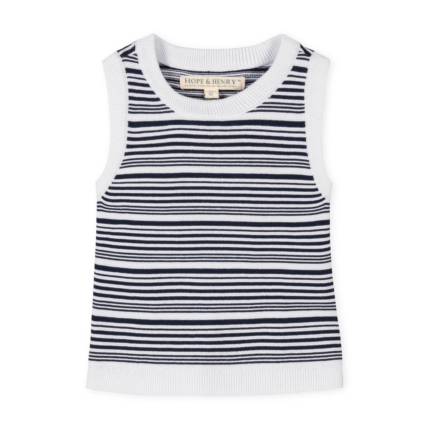 Organic Sweater Tank (Navy Stripe)